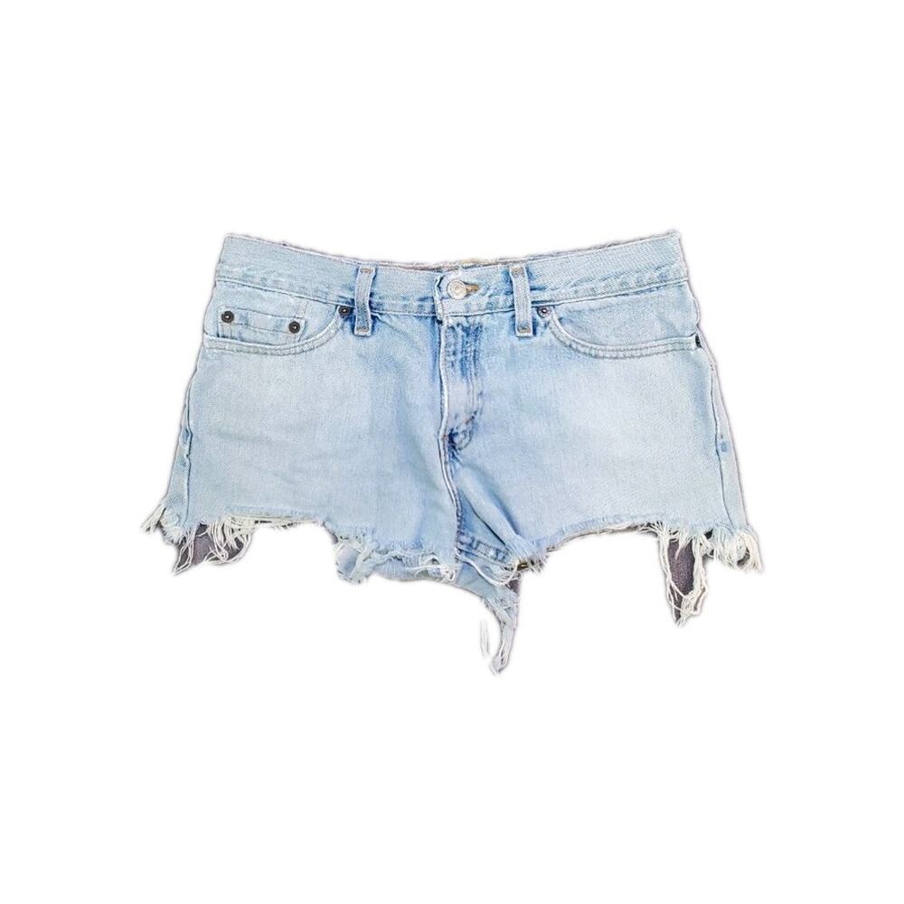 Vintage Levi's 518 Superlow Size 9 Women's Denim Shorts Ligh Blue Za1-18